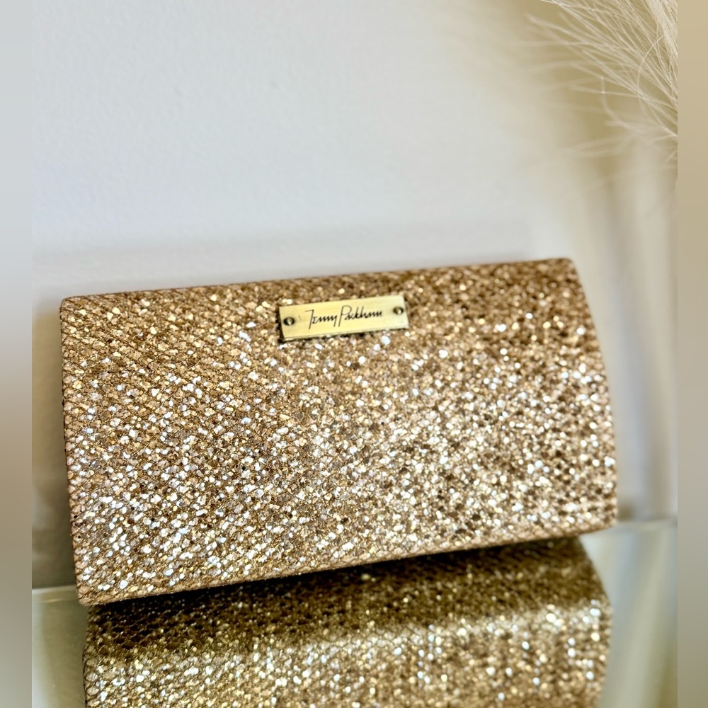 🌾 Jenny Packham Boudoir Gold Glitter Clutch